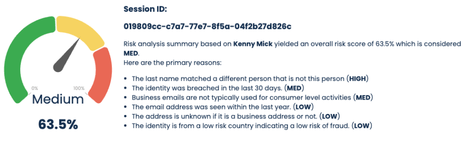 screenshot of Fideo Verify